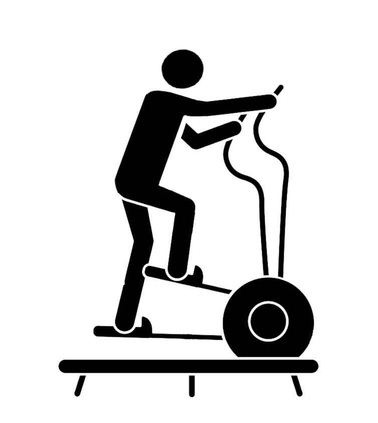 A person is riding an exercise bike on the ground.
