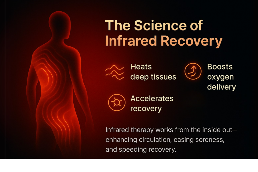 Infrared therapy deep tissue recovery science showing circulation and oxygen delivery benefits at Body Lab Studio Myrtle Beach