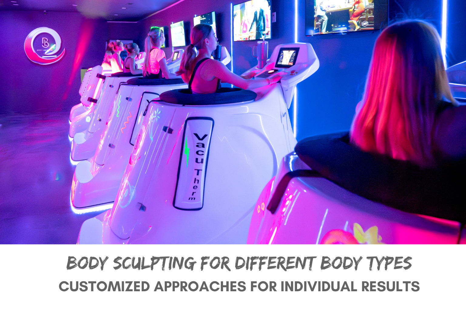 Female clients using VacuTherm Treadmill machines for customized body sculpting sessions at Body Lab Studios Myrtle Beach