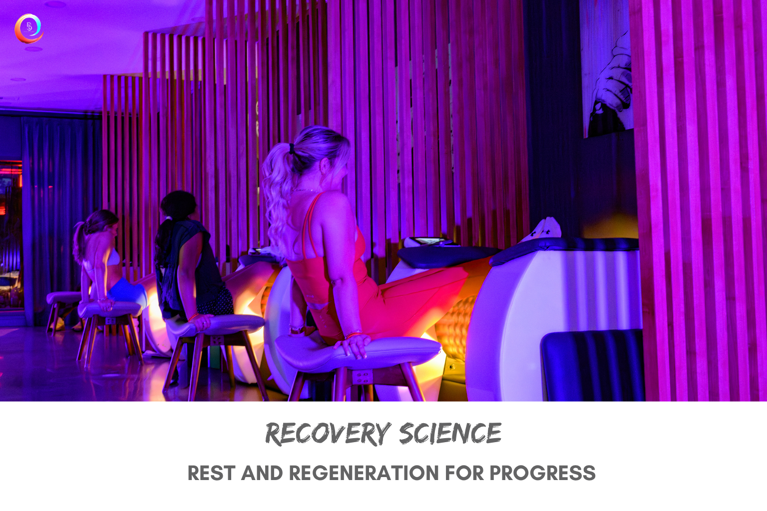 Female clients using infrared wellness stations for rest and regeneration recovery science sessions at Body Lab Studios Myrtle Beach