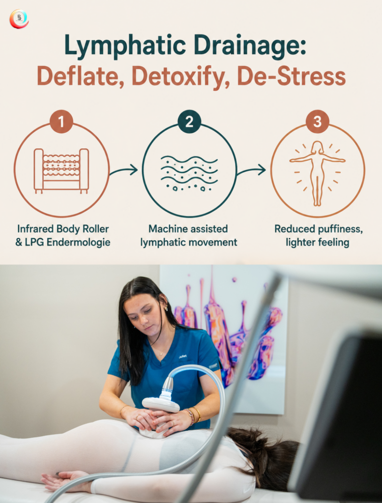 3. Lymphatic Drainage: Deep Tissue Machine Drainage to Deflate, Detoxify, and De-Stress